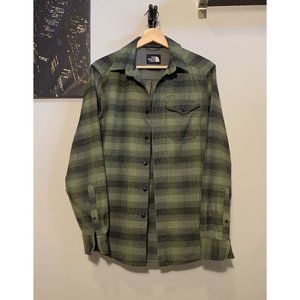 North Face Dark Green Flannel
